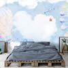 Picture of Hand Made Wallpaper Modern Minimalist Beautiful Drawing Cartoon Sky Balloon Children's Room