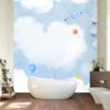 Picture of Hand Made Wallpaper Modern Minimalist Beautiful Drawing Cartoon Sky Balloon Children's Room