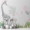 Picture of Hand Made Wallpaper Modern Minimalist Small Fresh Drawing Cartoon Animal Giraffe Elephant Balloon