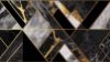 Picture of Hand Made Wallpaper 3D Wall Mural Abstract Triangle Wallpaper 3d With Geometric Shapes Golden Lines And Black Gray Marble