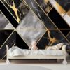 Picture of Hand Made Wallpaper 3D Wall Mural Abstract Triangle Wallpaper 3d With Geometric Shapes Golden Lines And Black Gray Marble