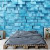 Picture of Hand Made Wallpaper 3D Wall Mural 3d Brick Wall Rendering Of A Soft Blue