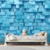 Picture of Hand Made Wallpaper 3D Wall Mural 3d Brick Wall Rendering Of A Soft Blue