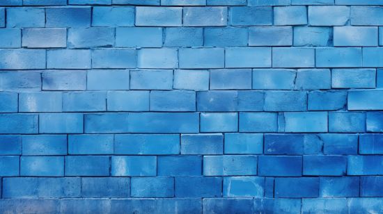 Picture of Hand Made Wallpaper 3D Wall Mural Brick Wall Texture Background Blue Painted Square Block