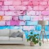 Picture of Hand Made Wallpaper 3D Wall Mural Vibrant Background Pink And Blue Textured Wall