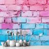 Picture of Hand Made Wallpaper 3D Wall Mural Vibrant Background Pink And Blue Textured Wall