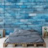 Picture of Hand Made Wallpaper 3D Wall Mural Brick Wall Texture Vector The Textured Blue Bricks Adorning A House