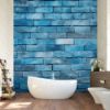 Picture of Hand Made Wallpaper 3D Wall Mural Brick Wall Texture Vector The Textured Blue Bricks Adorning A House