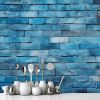 Picture of Hand Made Wallpaper 3D Wall Mural Brick Wall Texture Vector The Textured Blue Bricks Adorning A House