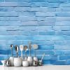 Picture of Hand Made Wallpaper 3D Wall Mural Brick Wall Texture Background Trendy And Calming Blue With Ample Space For Design