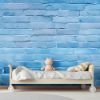 Picture of Hand Made Wallpaper 3D Wall Mural Brick Wall Texture Background Trendy And Calming Blue With Ample Space For Design