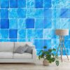 Picture of Hand Made Wallpaper 3D Wall Mural Swimming Pool Water Background Texture Of In A With Blue Tiled Walls