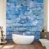 Picture of Hand Made Wallpaper 3D Wall Mural Brick Wall Texture Vector The Textured Beauty Of A House S Blue