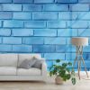 Picture of Hand Made Wallpaper 3D Wall Mural Brick Wall Texture Background Trendy Blue And Calm Color With Ample Copy Space For Design