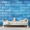 Picture of Hand Made Wallpaper 3D Wall Mural Brick Wall Texture Background Trendy Blue And Calm Color With Ample Copy Space For Design