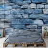 Picture of Hand Made Wallpaper 3D Wall Mural Stone Background Texture Featuring A Blue Wall