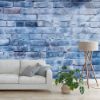 Picture of Hand Made Wallpaper 3D Wall Mural Cement Wall Texture Vintage Blue Brick With Joints A Textured Delight