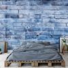 Picture of Hand Made Wallpaper 3D Wall Mural Cement Wall Texture Vintage Blue Brick With Joints A Textured Delight