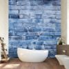 Picture of Hand Made Wallpaper 3D Wall Mural Cement Wall Texture Vintage Blue Brick With Joints A Textured Delight