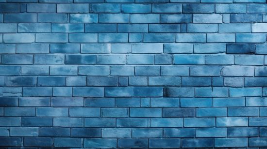 Picture of Hand Made Wallpaper 3D Wall Mural Brick Wall Texture Background Contemporary Blue Perfect Choice