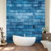 Picture of Hand Made Wallpaper 3D Wall Mural Brick Wall Texture Background Contemporary Blue Perfect Choice