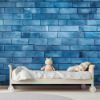 Picture of Hand Made Wallpaper 3D Wall Mural Brick Wall Texture Background Contemporary Blue Perfect Choice