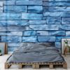 Picture of Hand Made Wallpaper 3D Wall Mural Stone Brick Texture Textures Of A Smooth Blue Wall