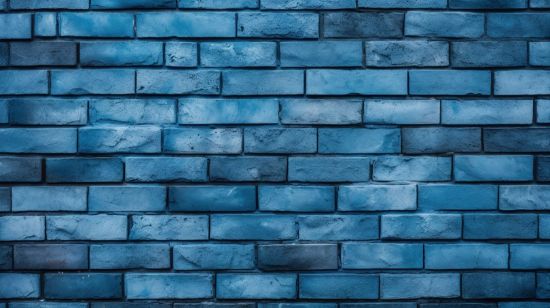 Picture of Hand Made Wallpaper 3D Wall Mural Brick Wall Texture Background Blue Painted Square Block