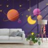 Picture of Hand Made WallpaperDrawing Space Planet Moon Stars Dream Children's Room Tv Background Wall