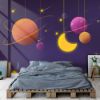 Picture of Hand Made WallpaperDrawing Space Planet Moon Stars Dream Children's Room Tv Background Wall