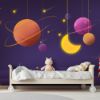 Picture of Hand Made WallpaperDrawing Space Planet Moon Stars Dream Children's Room Tv Background Wall