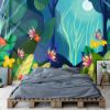 Picture of Hand Made Wallpaper Modern Fantasy Forest Flower Butterfly Children Room Background Wall