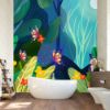 Picture of Hand Made Wallpaper Modern Fantasy Forest Flower Butterfly Children Room Background Wall