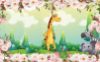 Picture of Hand Made Wallpaper Personality Drawing Fantasy Giraffe Plants Flowers And Birds Children's Room Background Wall 