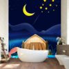 Picture of Hand Made Wallpaper Modern Cartoon Beautiful Moonlight Starry Sky Children's Room Background Wall