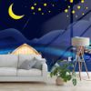 Picture of Hand Made Wallpaper Modern Cartoon Beautiful Moonlight Starry Sky Children's Room Background Wall