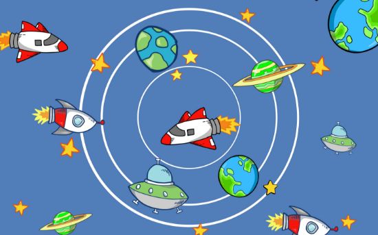 Picture of Hand Made Wallpaper Cartoon Universe Starry Planet Creative Wall Sticker Children's Room Decoration