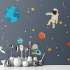 Picture of Hand Made Wallpaper Children's Room Cartoon Space Gray Background Wall Earth Satellite Rocket Sticker