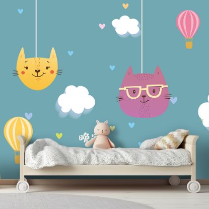 Picture of Hand Made Wallpaper Nordic Cartoon Animal Children's Room Background Wall