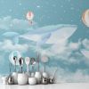 Picture of Hand Made Wallpaper Nordic Small Fresh Drawing Whale Cartoon Hot Balloon Children's Room Wall Background