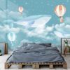 Picture of Hand Made Wallpaper Nordic Small Fresh Drawing Whale Cartoon Hot Balloon Children's Room Wall Background