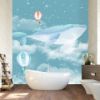 Picture of Hand Made Wallpaper Nordic Small Fresh Drawing Whale Cartoon Hot Balloon Children's Room Wall Background