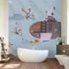 Picture of Hand Made Wallpaper Cartoon Children's Room Underwater World Background Wall