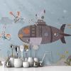 Picture of Hand Made Wallpaper Cartoon Children's Room Underwater World Background Wall