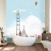 Picture of Hand Made Wallpaper Cute Colorful Houses Cartoon Children Room Background Wall