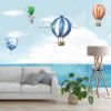 Picture of Hand Made Wallpaper Nordic Minimalist Drawing Cartoon Landing Balloon Children's Room Background Wall