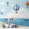 Picture of Hand Made Wallpaper Nordic Minimalist Drawing Cartoon Landing Balloon Children's Room Background Wall