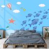 Picture of Hand Made Wallpaper Nordic Minimalist Fish Balloon Children's Room Background Customization