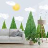 Picture of Hand Made Wallpaper Drawing Woods Children's Room Simple Tv Background Wall