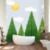 Picture of Hand Made Wallpaper Drawing Woods Children's Room Simple Tv Background Wall